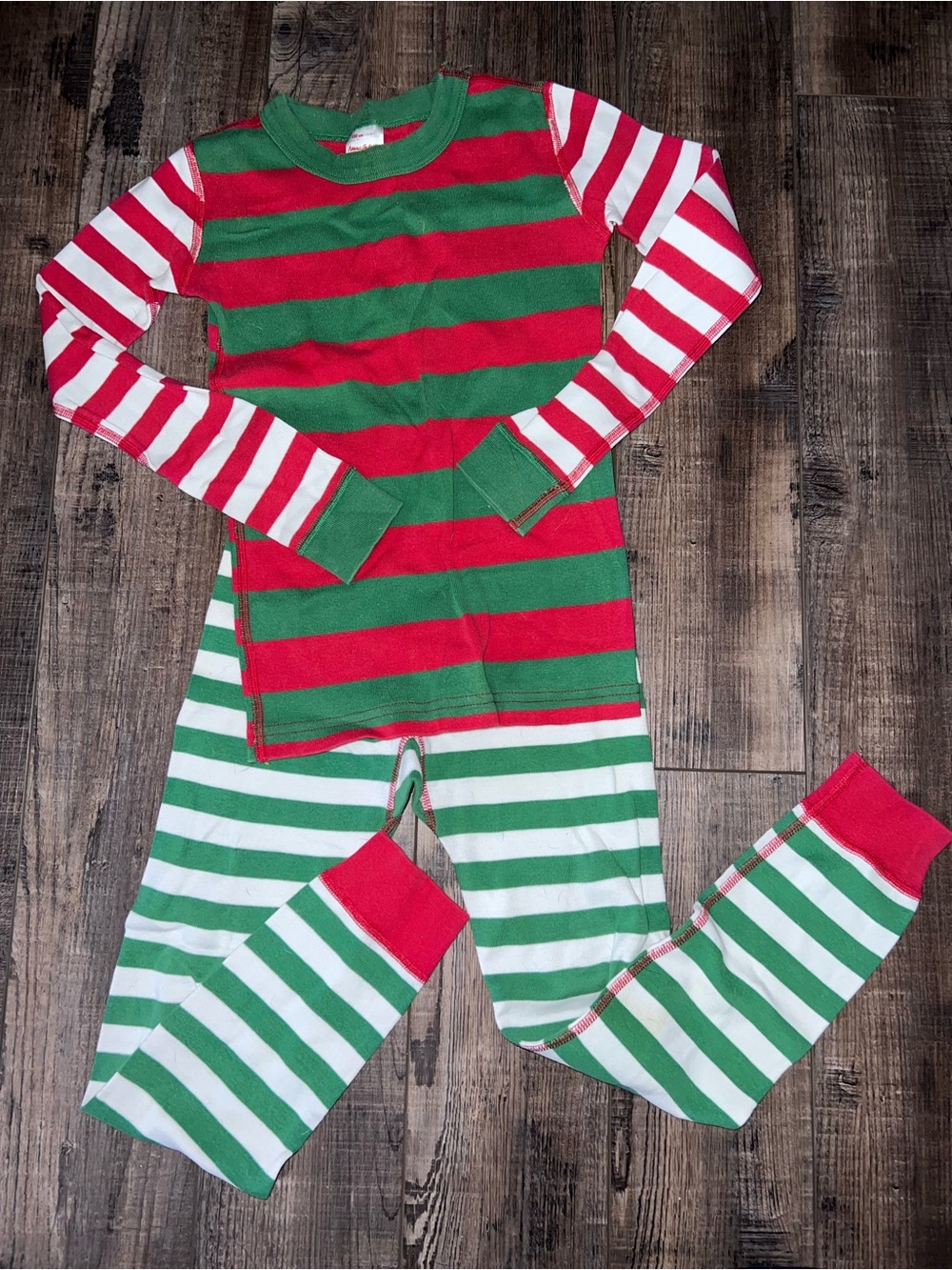 Hanna Andersson Red & Green Stripe Holiday Pajama Set